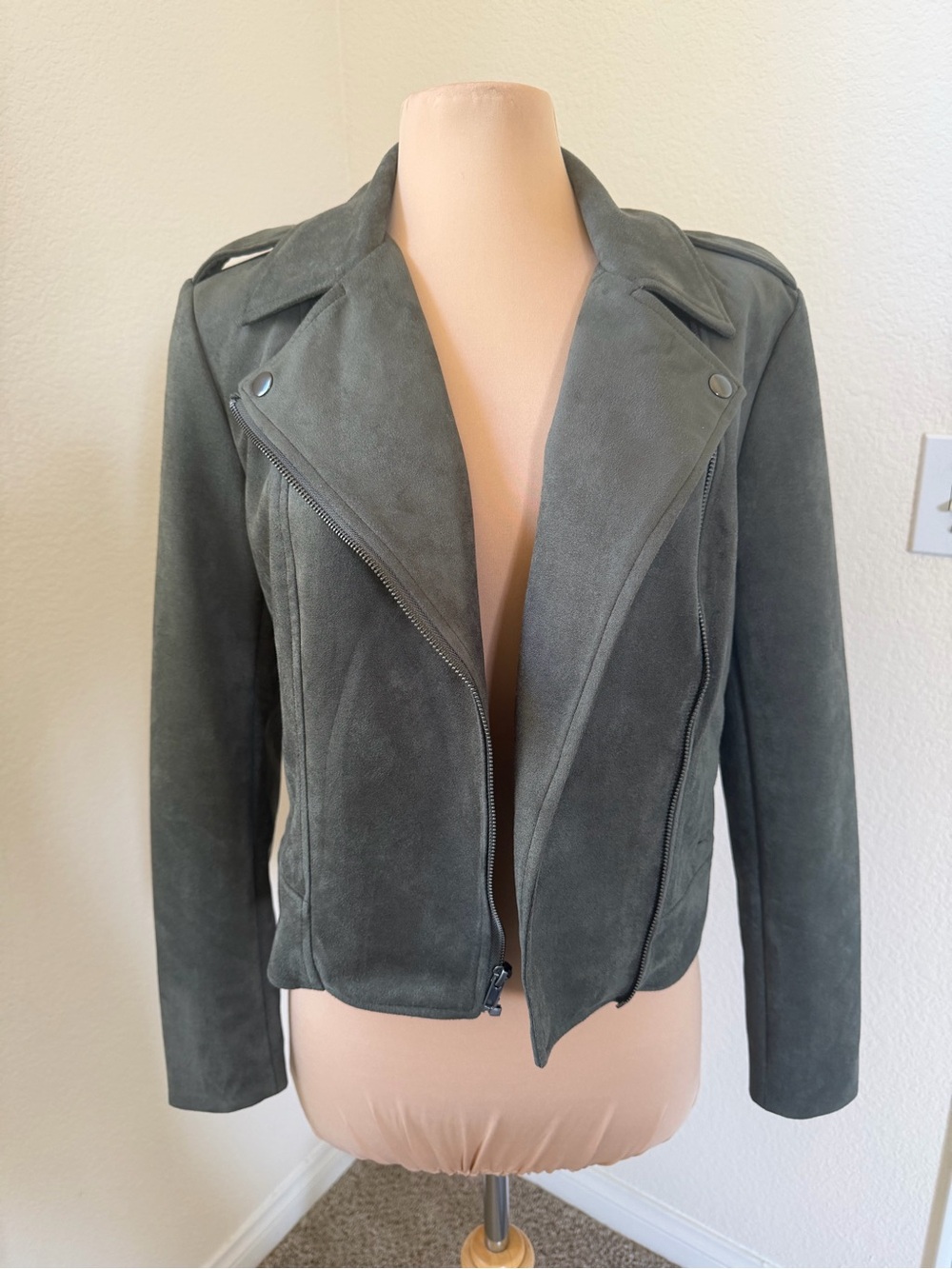Steve Madden Olive Suede Moto Jacket from Nordstrom Tag M fits S